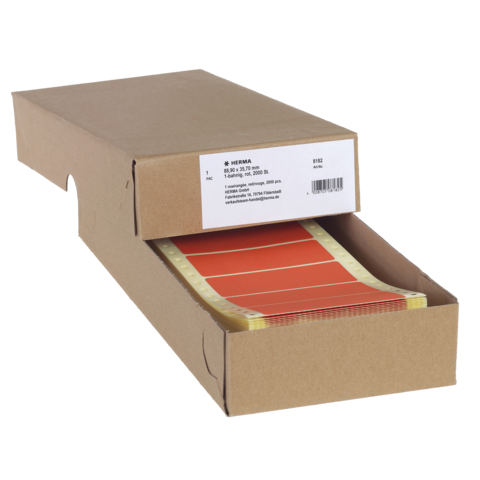 Computeretiketten eindloos 88.9x35.7 rood 1-banen 2000 St.
