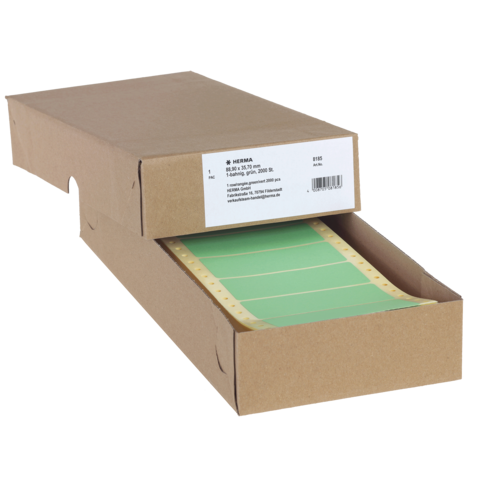 Computeretiketten eindloos 88.9x35.7 mm groen 1-banen 2000 St.