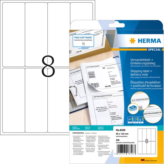 HERMA 8326 adreslabels Wit