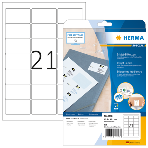 HERMA 8838 adreslabels Wit