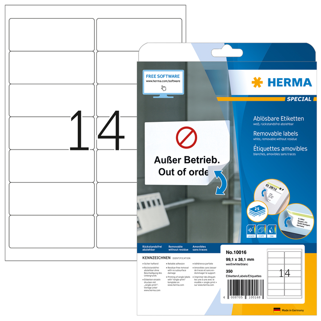HERMA 10016 adreslabels Wit