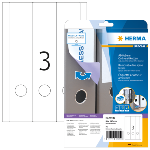 HERMA 10180 printeretiket Wit Zelfklevend printerlabel