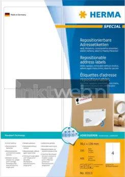Zelfklevende etiketten wit A4 Movables 99,1x139 400 st.