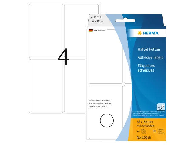HERMA 10618 etiket Afgeronde rechthoek Wit 128 stuk(s)