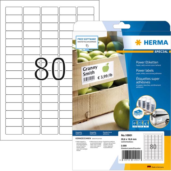 HERMA 10901 printeretiket Wit Zelfklevend printerlabel