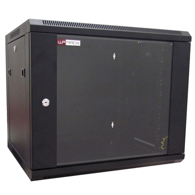 WP Rack Wandbehuizing , 12 HE, 60 cm breed, 63,5cm hoog, 60 cm diep, zwart
