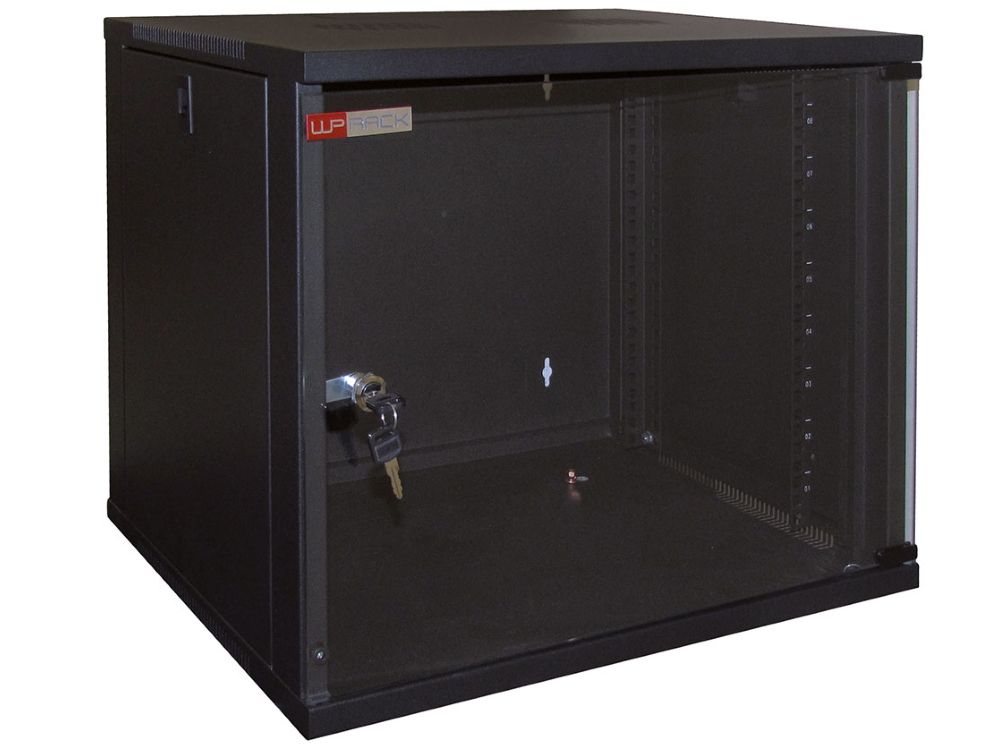 WP Rack Wandbehuizing , 6 HE, 54 cm breed, 31 cm hoog, 60 cm diep, zwart