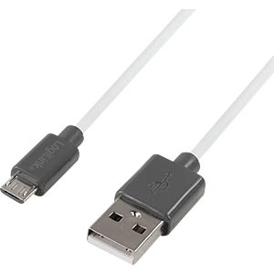 LogiLink CU0063 USB-kabel USB 2.0 USB A Micro-USB B Wit