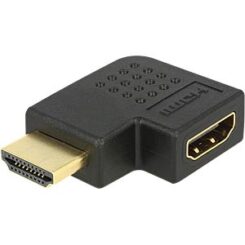DeLOCK Adapter HDMI male > HDMI female 90° left HDMI 1.3 Zwart
