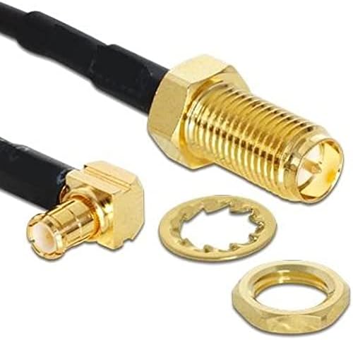 DeLOCK 88472 coax-kabel 0,32 m MMCX RP-SMA Goud, Zwart