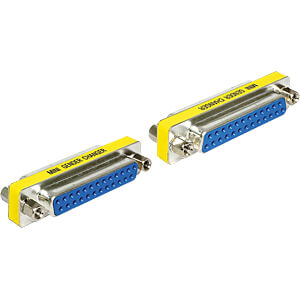 DeLOCK 65483 tussenstuk voor kabels Sub-D 25 Blauw, Zilver, Geel