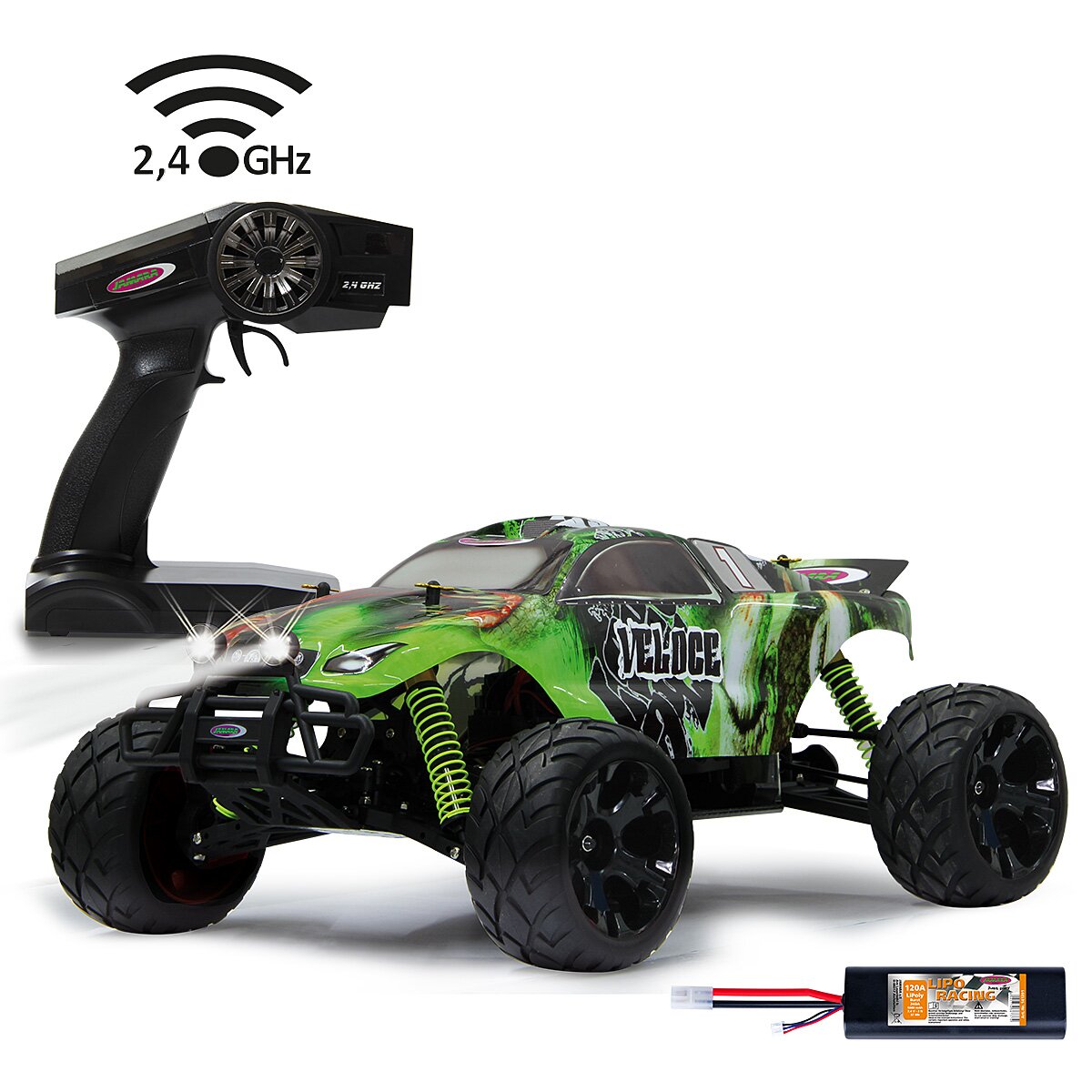Jamara Monstertruck Veloce 1:10 EP 4WD LED Lipo 2,4GHz 14+