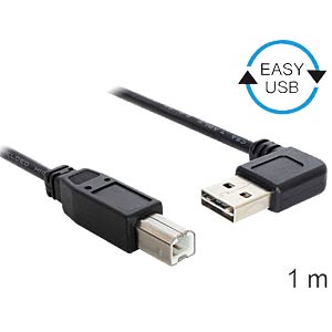 DeLOCK 1m USB 2.0 A - B m/m USB-kabel USB A USB B Zwart