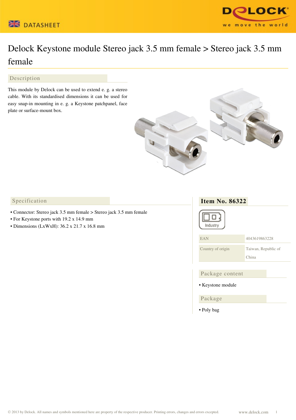 DeLOCK 86322 keystonemodule