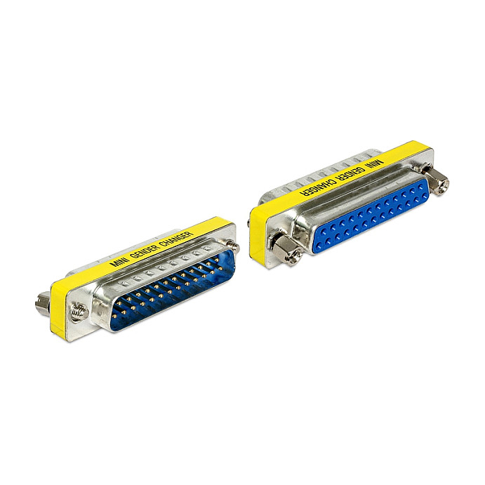 DeLOCK 65484 tussenstuk voor kabels Sub-D 25 Blauw, Zilver