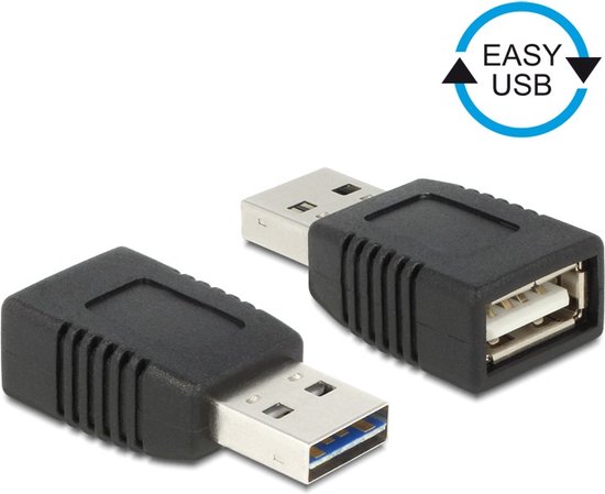 DeLOCK 65520 tussenstuk voor kabels USB 2.0 A Zwart