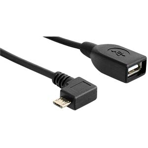 DeLOCK USB micro-B - USB 2.0-A, 0.5m USB-kabel 0,5 m Micro-USB B USB A Zwart