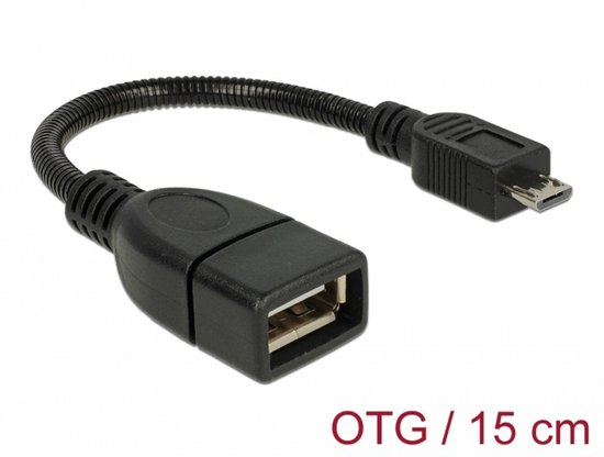 DeLOCK USB micro-B - USB 2.0-A, 0.18m USB-kabel 0,18 m Micro-USB B USB A Zwart