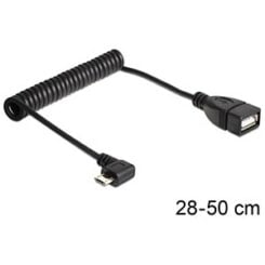 USB Kabel Delock A -> micro B Bu/St 0.50m 90øgew. zwart OTG