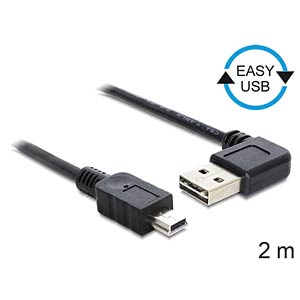 DeLOCK 2m USB 2.0 A - miniUSB m/m USB-kabel USB A Mini-USB A Zwart