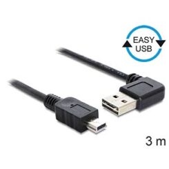 DeLOCK 3m USB 2.0 A - miniUSB m/m USB-kabel USB A Mini-USB A Zwart