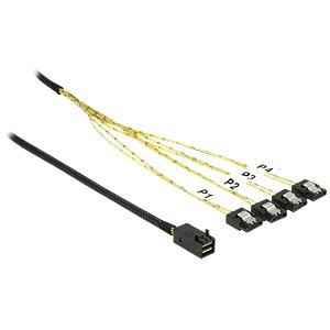 DeLOCK 83393 Serial Attached SCSI (SAS)-kabel 1 m Zwart, Zilver