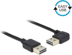 DeLOCK 3m USB 2.0 A m/m 90° USB-kabel USB A Zwart