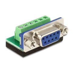 DeLOCK 65498 tussenstuk voor kabels Sub-D 9p 6p Zwart, Blauw, Groen, Zilver