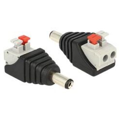 DeLOCK 65523 tussenstuk voor kabels DC 5.5 x 2.1 mm Zwart, Zilver