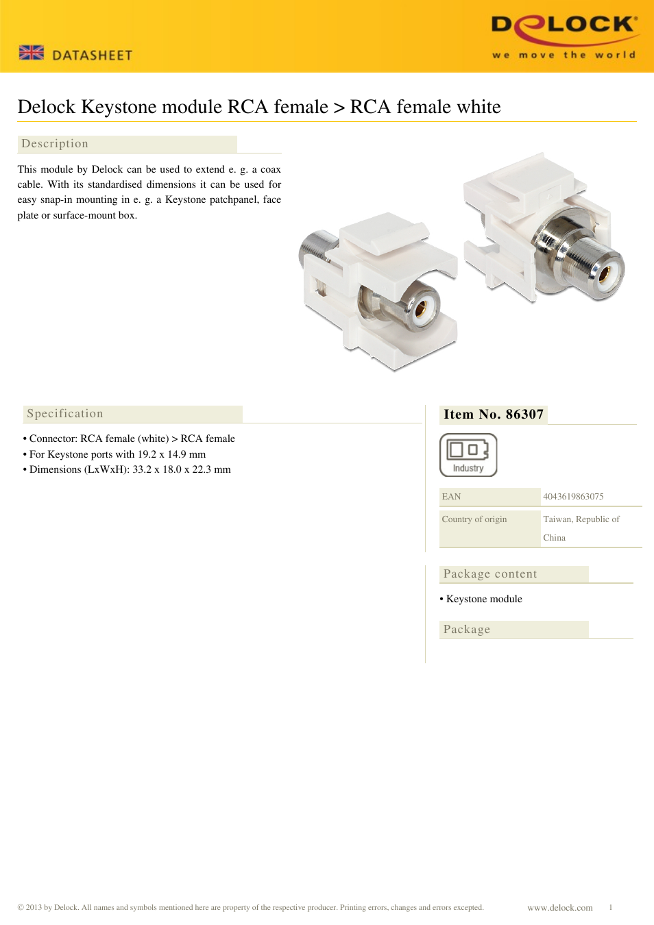 DeLOCK 86307 keystonemodule