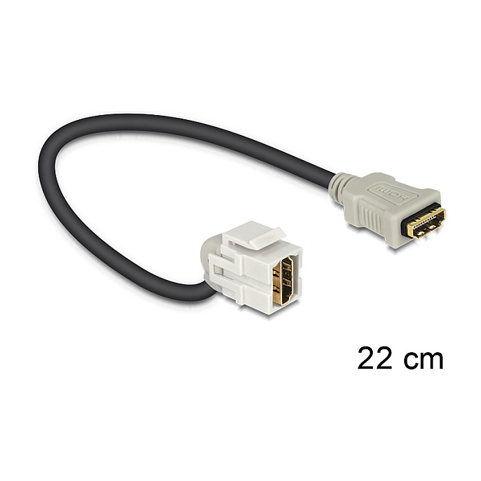 DeLOCK HDMI - HDMI, 0.22m HDMI kabel 0,22 m HDMI Type A (Standaard) Zwart