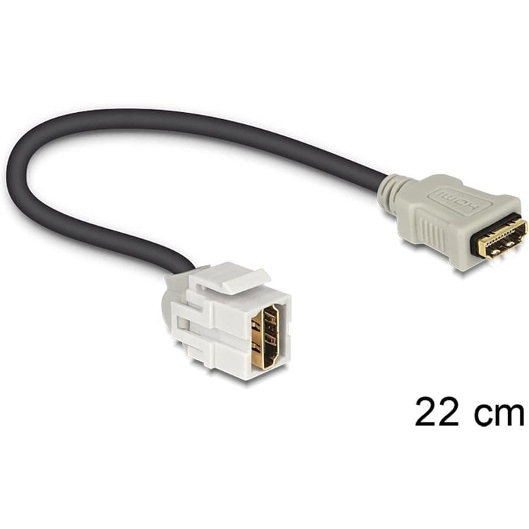 DeLOCK HDMI - HDMI, 0.22m HDMI kabel 0,22 m HDMI Type A (Standaard) Zwart