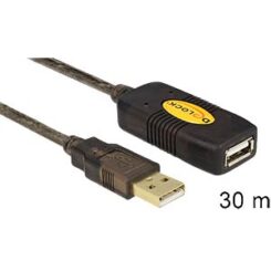 DeLOCK 30m, USB2.0 - USB2.0 USB-kabel USB A Zwart