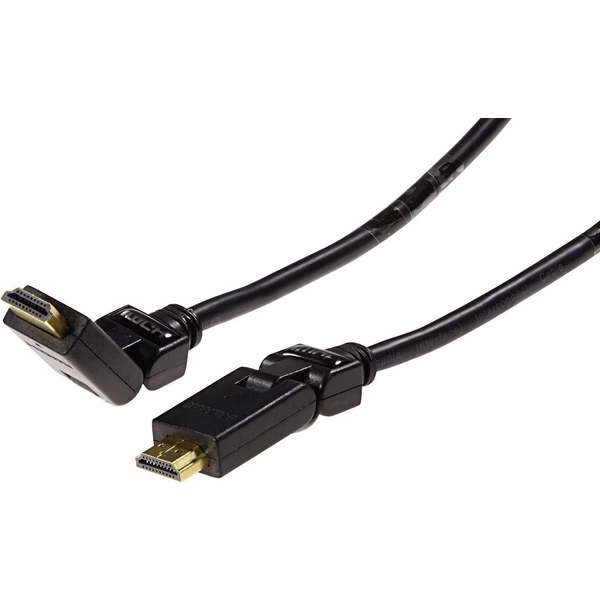 Schwaiger HDMI-Kabel 4K UHD 1,3m met 90° Wandstecker zwart