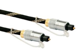 Schwaiger LWLHQ15 531 InfiniBand en Glasvezelkabel 1,5 m Toslink Zwart, Goud