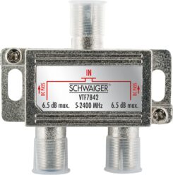 Schwaiger VTF7842 531 Kabel splitter/combiner Kabelsplitter Zilver