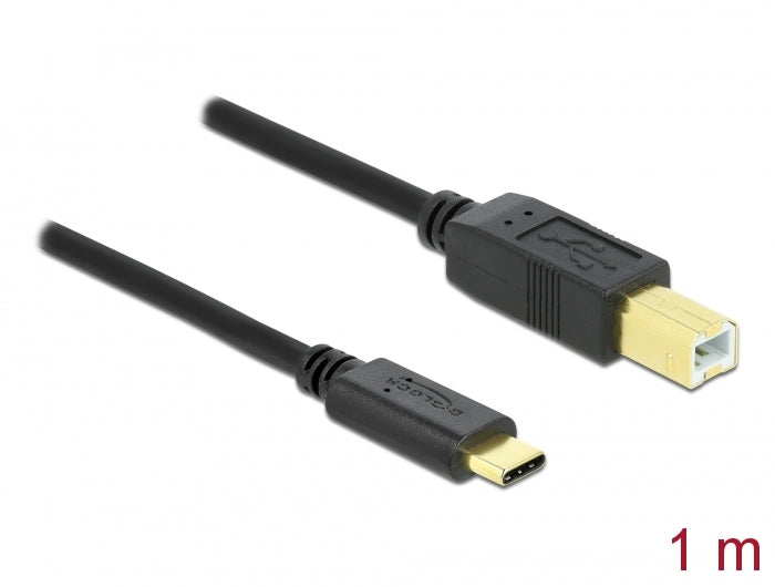 DeLOCK 83601 USB-kabel USB 2.0 1 m USB C USB B Zwart
