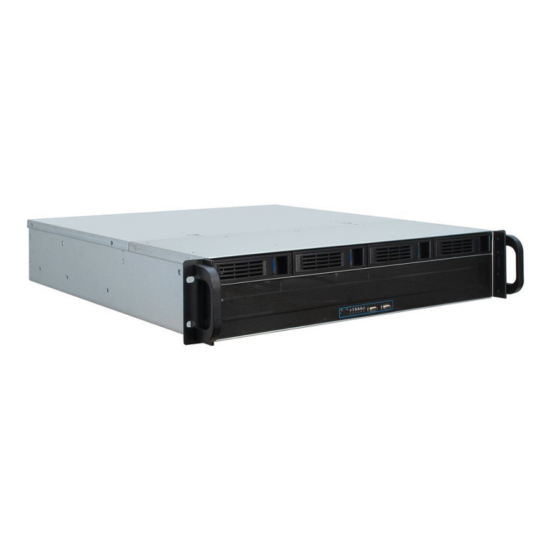 Inter-Tech 2U-2404L Rack Zwart, Zilver