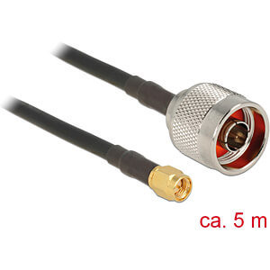 DeLOCK 5m CFD200 coax-kabel SMA Zwart