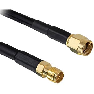 DeLOCK 3m CFD200 coax-kabel RP-SMA Zwart