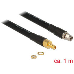 DeLOCK 1m RP-SMA/RP-SMA coax-kabel CFD400, LLC400 Zwart