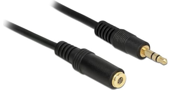 DeLOCK 3.5mm M-F, 0.5m audio kabel 0,5 m Zwart