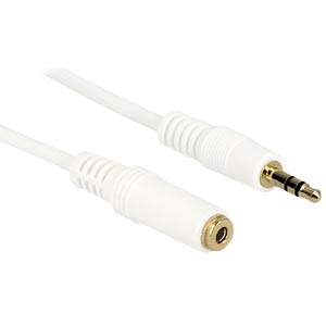 DeLOCK 3.5mm M-F, 0.5m audio kabel 0,5 m Wit