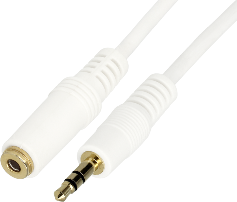 DeLOCK 3.5mm M-F, 2m audio kabel Wit