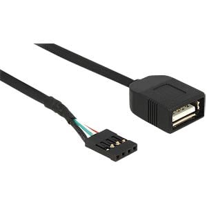 DeLOCK 83825 USB-kabel USB 2.0 0,4 m USB A Zwart