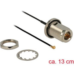 DeLOCK 0.13m N/MHF U.FL coax-kabel RF 1.37 0,13 m MHF/U.FL Zwart, Zilver