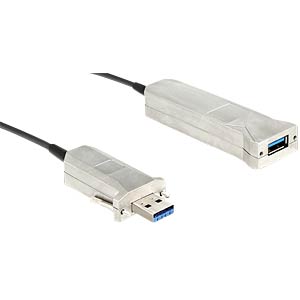 DeLOCK 20m USB3.0-A + USB Micro-B/USB3.0-A USB-kabel USB 3.2 Gen 1 (3.1 Gen 1) USB A USB A/Micro-USB B Zwart, Zilver