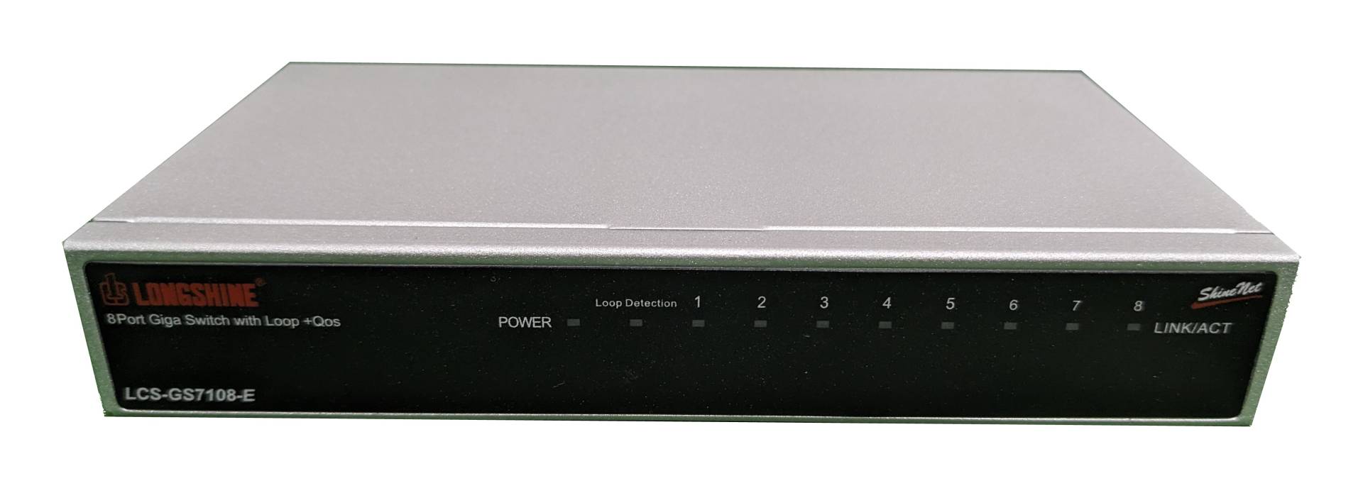 Longshine 8-Port 10/100/1000 Mbit/s Desktop Unmanaged Gigabit Ethernet (10/100/1000) Zilver
