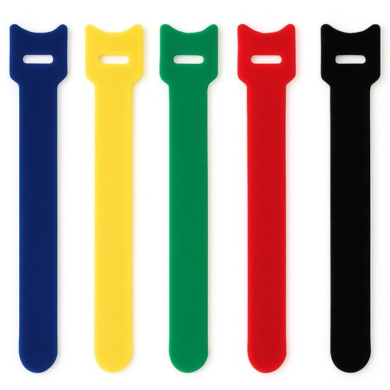 DeLOCK 18635 kabelbinder Nylon Zwart, Blauw, Groen, Rood, Geel 10 stuk(s)