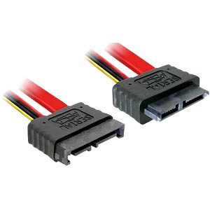 DeLOCK Cable SATA Slimline male > female SATA-kabel 0,3 m Zwart